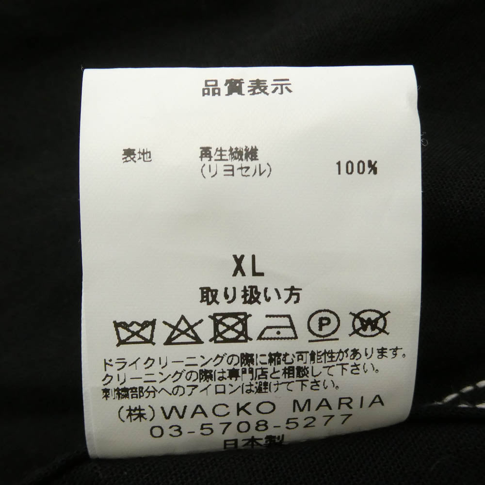 WACKO MARIA ワコマリア 23SS 23SS-WMS-OC18 TWO-TONE 50'S SHIRT TYPE-2 ツートーン 半袖 オープンカラー シャツ ブラック系 XL【中古】