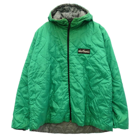 WILDTHINGS ワイルドシングス USA製 プリマロフト 中綿キルティング ジャケット グリーン系 シルバー系 XL【中古】