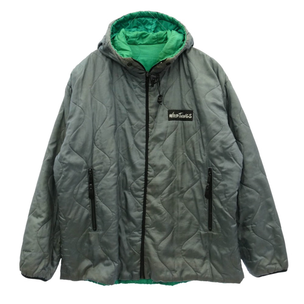 WILDTHINGS ワイルドシングス USA製 プリマロフト 中綿キルティング ジャケット グリーン系 シルバー系 XL【中古】