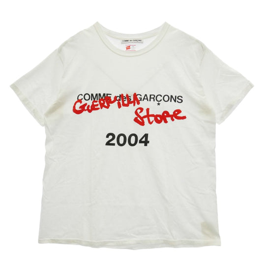 COMME des GARCONS コムデギャルソン . GUERRILLA STORE 2004 ロゴプリント 袖 Tシャツ カットソー ホワイト系 1/3L【中古】