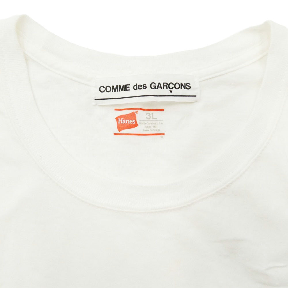 COMME des GARCONS コムデギャルソン . GUERRILLA STORE 2004 ロゴプリント 袖 Tシャツ カットソー ホワイト系 1/3L【中古】