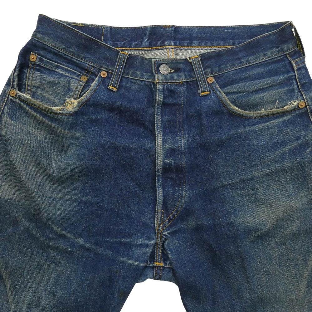 Levi's リーバイス バレンシア工場製 米国製 ボタン裏555 501XX セルビッチ 赤耳 デニム パンツ インディゴブルー系 W34L36【中古】