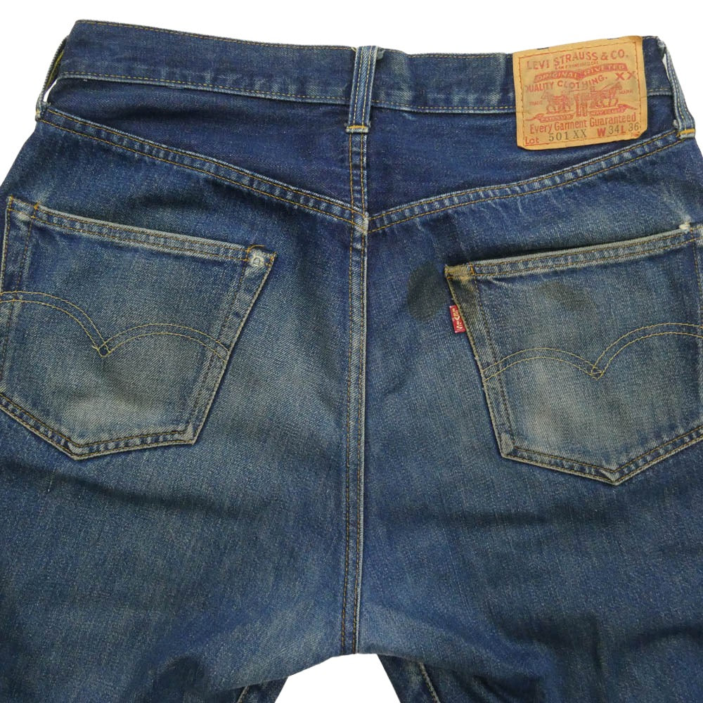Levi's リーバイス バレンシア工場製 米国製 ボタン裏555 501XX セルビッチ 赤耳 デニム パンツ インディゴブルー系 W34L36【中古】