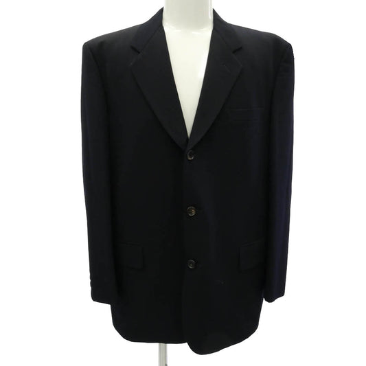 COMME des GARCONS HOMME コムデギャルソンオム AD1998 田中オム ヴィンテージ HJ-10019M HP-100265 セットアップ ウールサージ テーラードジャケット 2タックパンツ ネイビー系 M【中古】