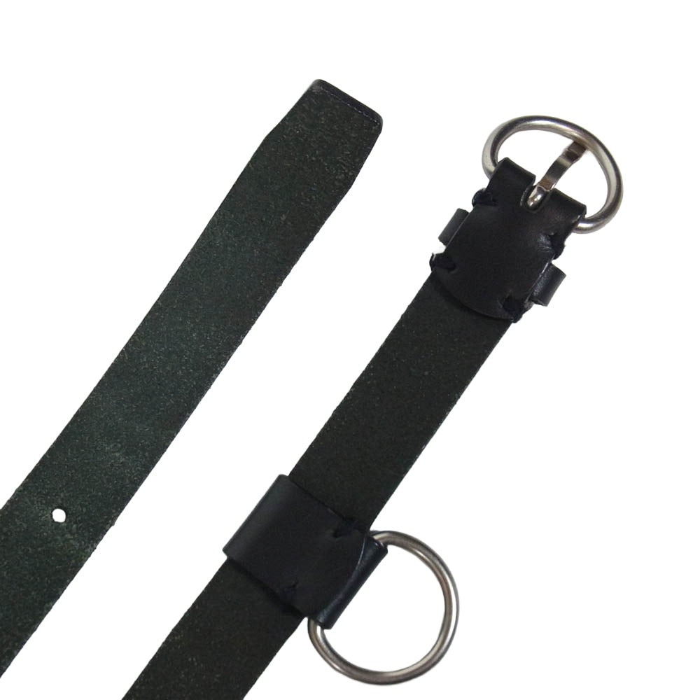 LAD MUSICIAN ラッドミュージシャン リングパーツ付き カウレザー ベルト ブラック系【中古】
