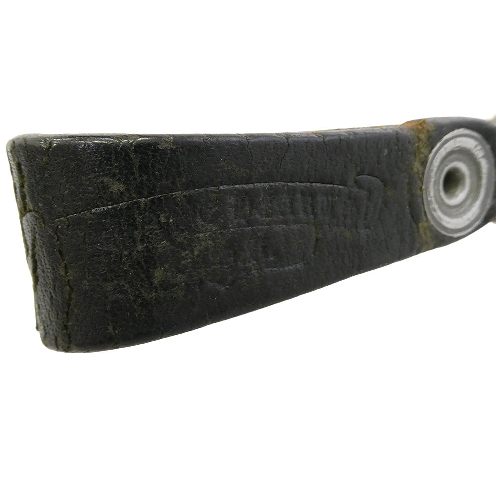 CHROME HEARTS クロムハーツ（原本無） BELT LOOP クロスボールボタン レザー ベルトループ シルバー系 ブラック系【中古】