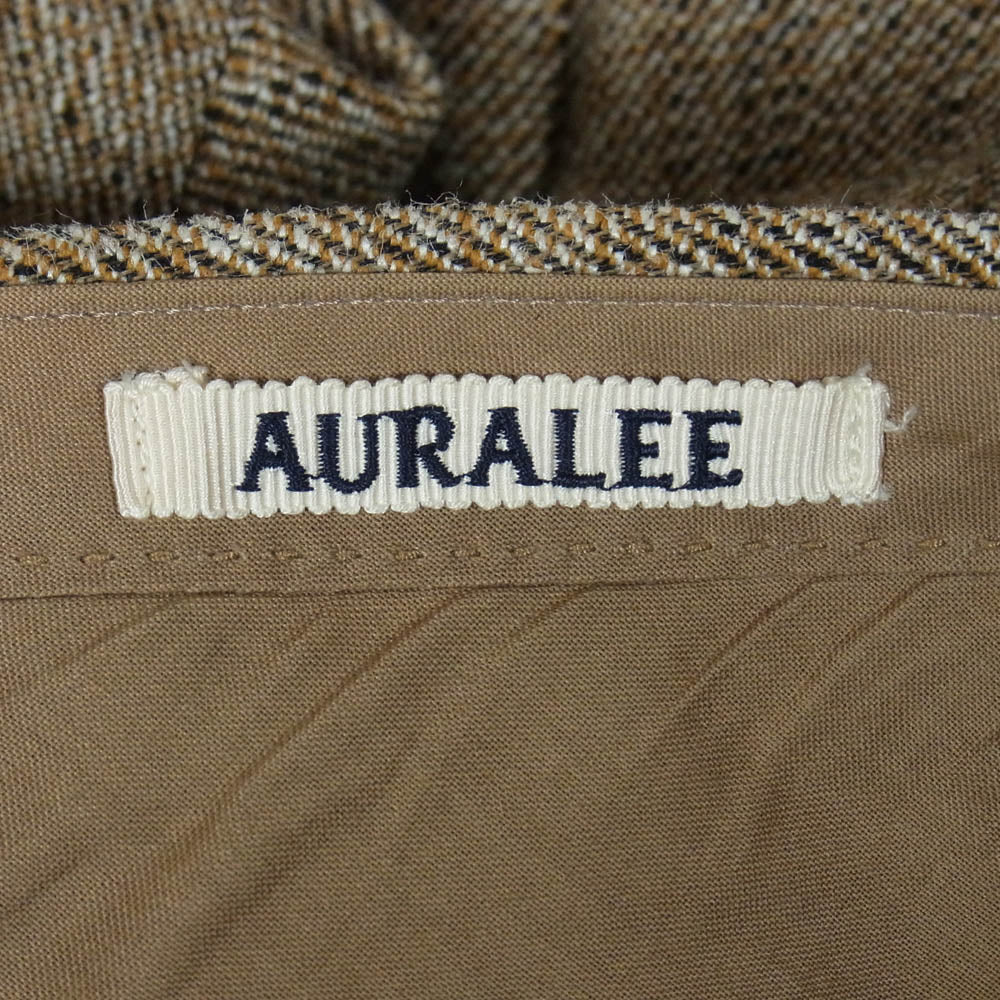 AURALEE オーラリー 20AW A20AP02MT Wool Silk Mix Tweed Slacks シルク混 ツイード ウール スラックス パンツ ライトブラウン系 3【中古】