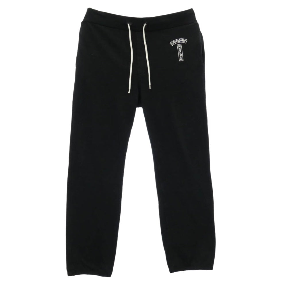 CHROME HEARTS クロムハーツ（原本無） ロゴ Ｔバー プリント スウェット パンツ ブラック系 M【中古】