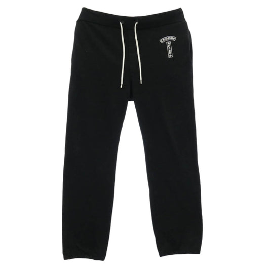 CHROME HEARTS クロムハーツ（原本無） ロゴ Ｔバー プリント スウェット パンツ ブラック系 M【中古】