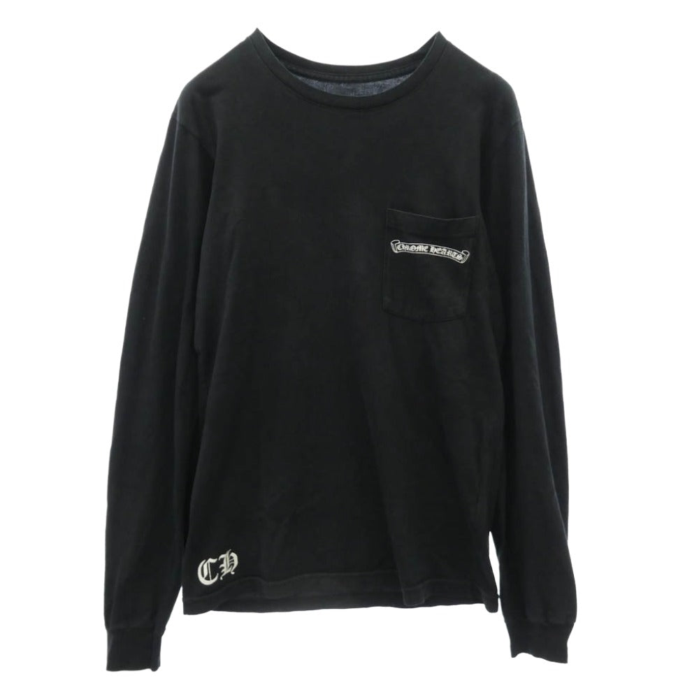 CHROME HEARTS クロムハーツ（原本無） CH PLUS T-SHRT CHプラス バックスクロールプリント 長袖 Tシャツ ブラック系 S【中古】