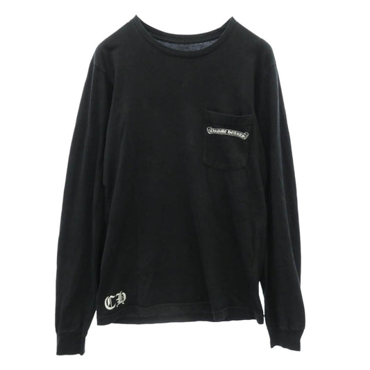 CHROME HEARTS クロムハーツ（原本無） CH PLUS T-SHRT CHプラス バックスクロールプリント 長袖 Tシャツ ブラック系 S【中古】