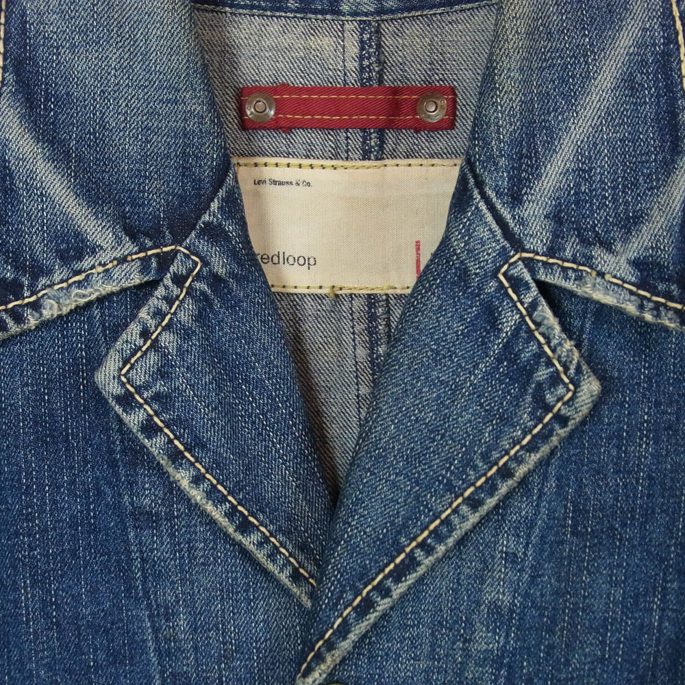 Levi's リーバイス J15820 70802-03 Redloop レッドループ デニム カバーオール サックコート デニムジャケット インディゴブルー系 L【中古】