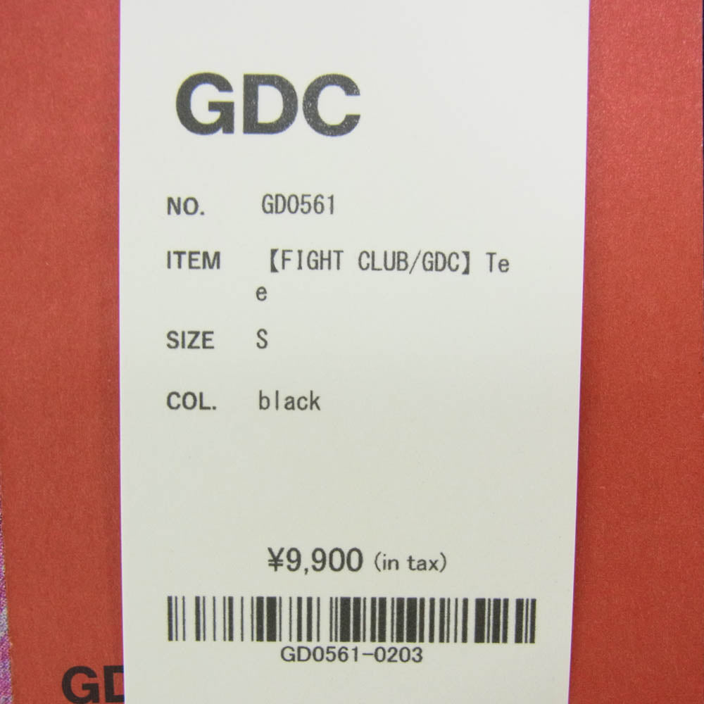 GDC ジーディーシー GD0561 FIGHT CLUB T-Shirt ファイトクラブ 半袖 プリント Tシャツ ブラック系 S【美品】【中古】