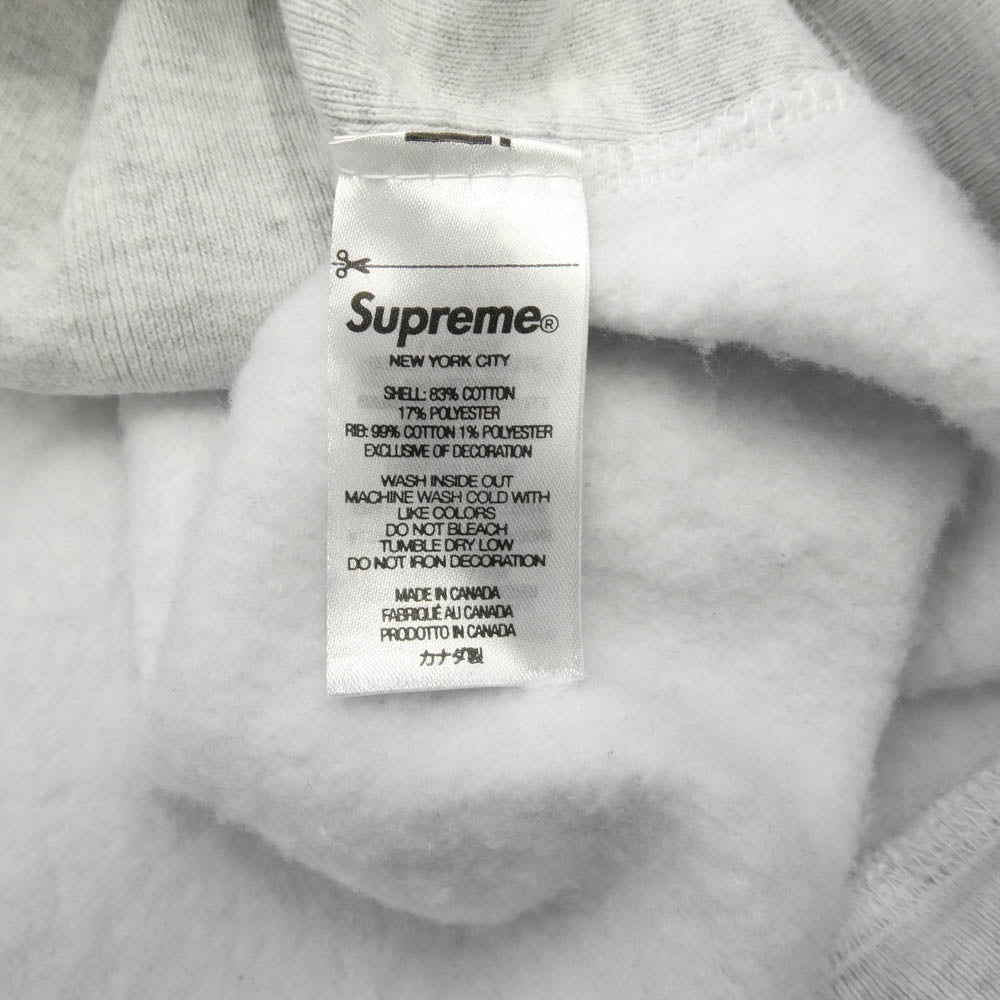 Supreme シュプリーム 23AW Box Logo Hooded Sweatshirt Ash Grey ボックス ロゴ フーデッド スウェットシャツ プルオーバー パーカー フーディー グレー系 L【中古】