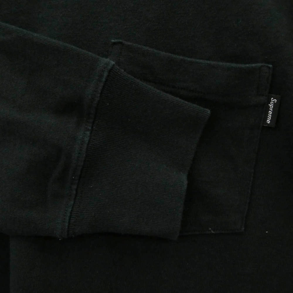 Supreme シュプリーム 17AW L/S POCKET TEE ピスタグ クルーネック 長袖 Tシャツ カットソー ブラック系 S【中古】