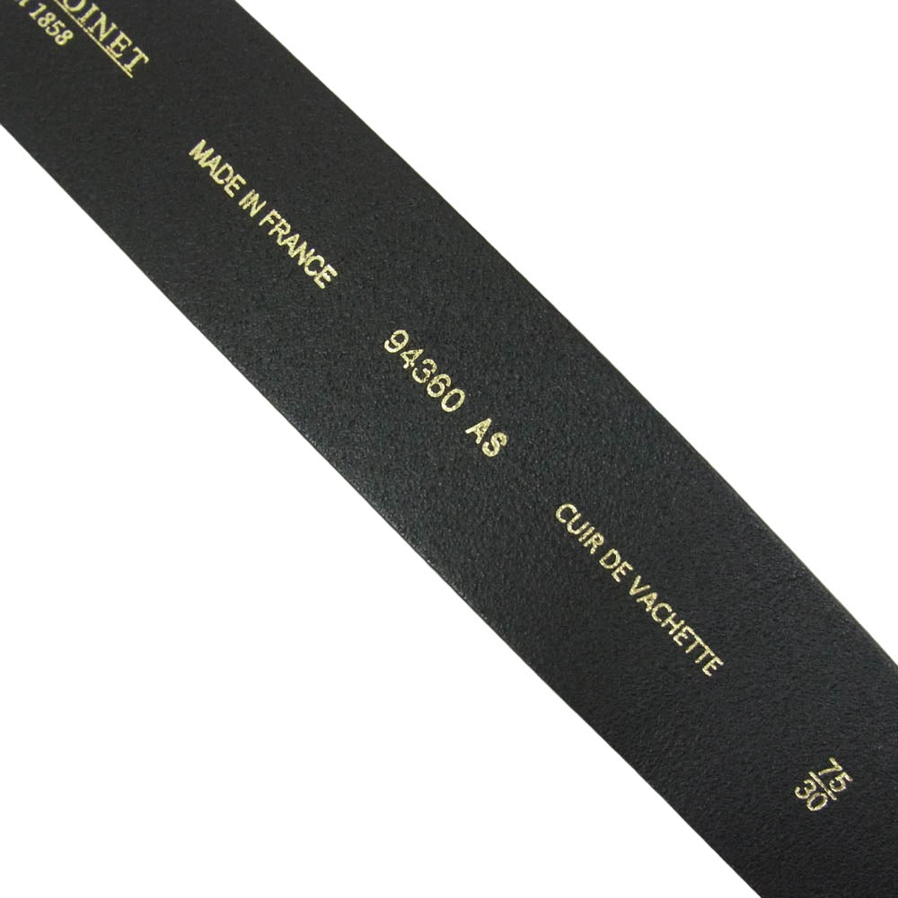 メゾンボワネ バックル レザー ベルト ブラック系【中古】