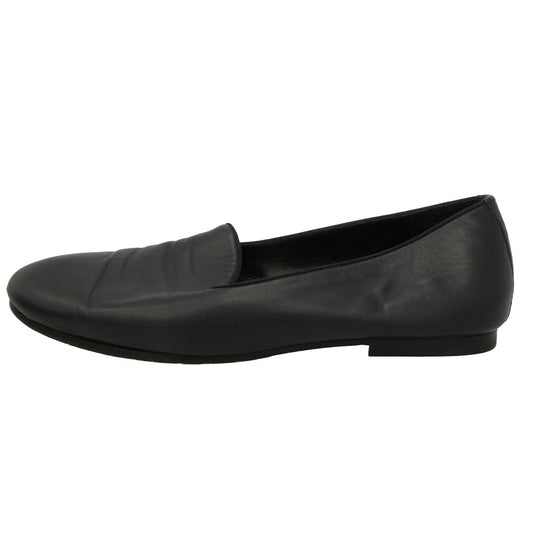 HERMES エルメス SEMELLE CUIR オペラシューズ レザー スリッポン ブラック系 40.5【中古】