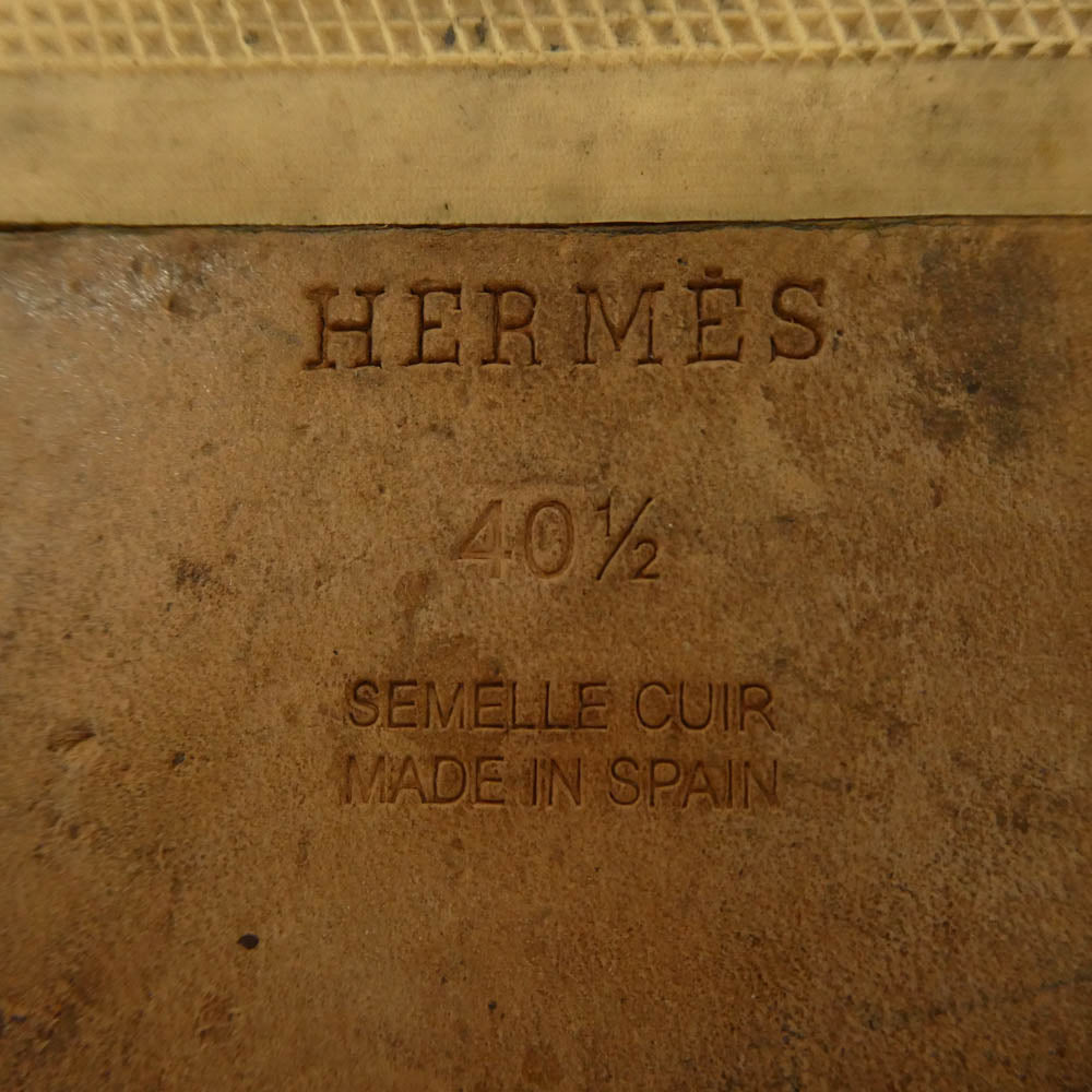 HERMES エルメス SEMELLE CUIR オペラシューズ レザー スリッポン
