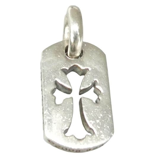 CHROME HEARTS クロムハーツ（原本無） レシート付属 DT TNY CO CRS タイニー カットアウトクロス ドッグタグ チャーム ペンダントトップ シルバー系【美品】【中古】