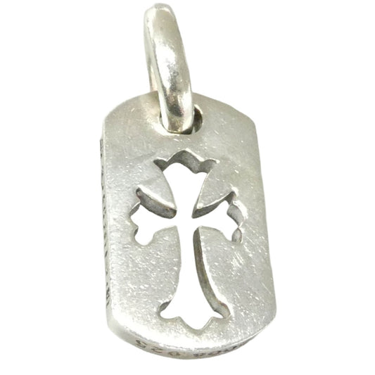 CHROME HEARTS クロムハーツ（原本無） レシート付属 DT TNY CO CRS タイニー カットアウトクロス ドッグタグ チャーム ペンダントトップ シルバー系【美品】【中古】