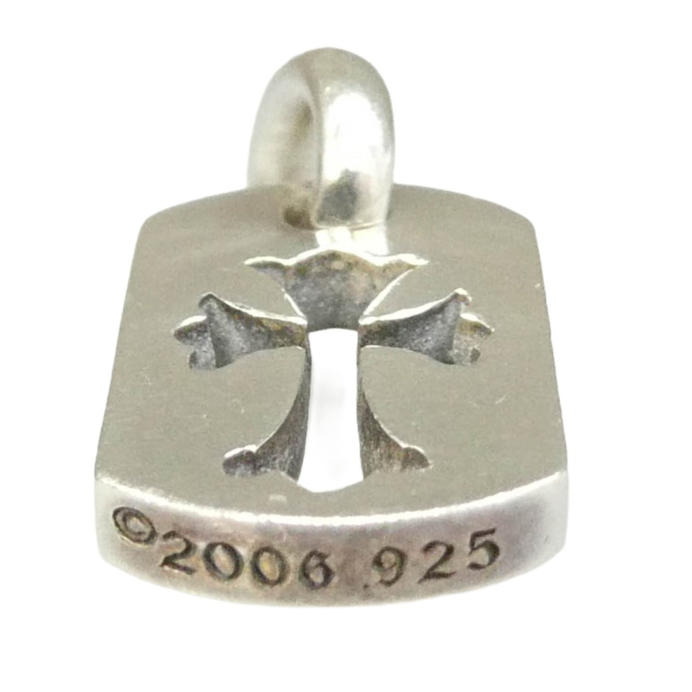 CHROME HEARTS クロムハーツ（原本無） レシート付属 DT TNY CO CRS タイニー カットアウトクロス ドッグタグ チャーム ペンダントトップ シルバー系【美品】【中古】