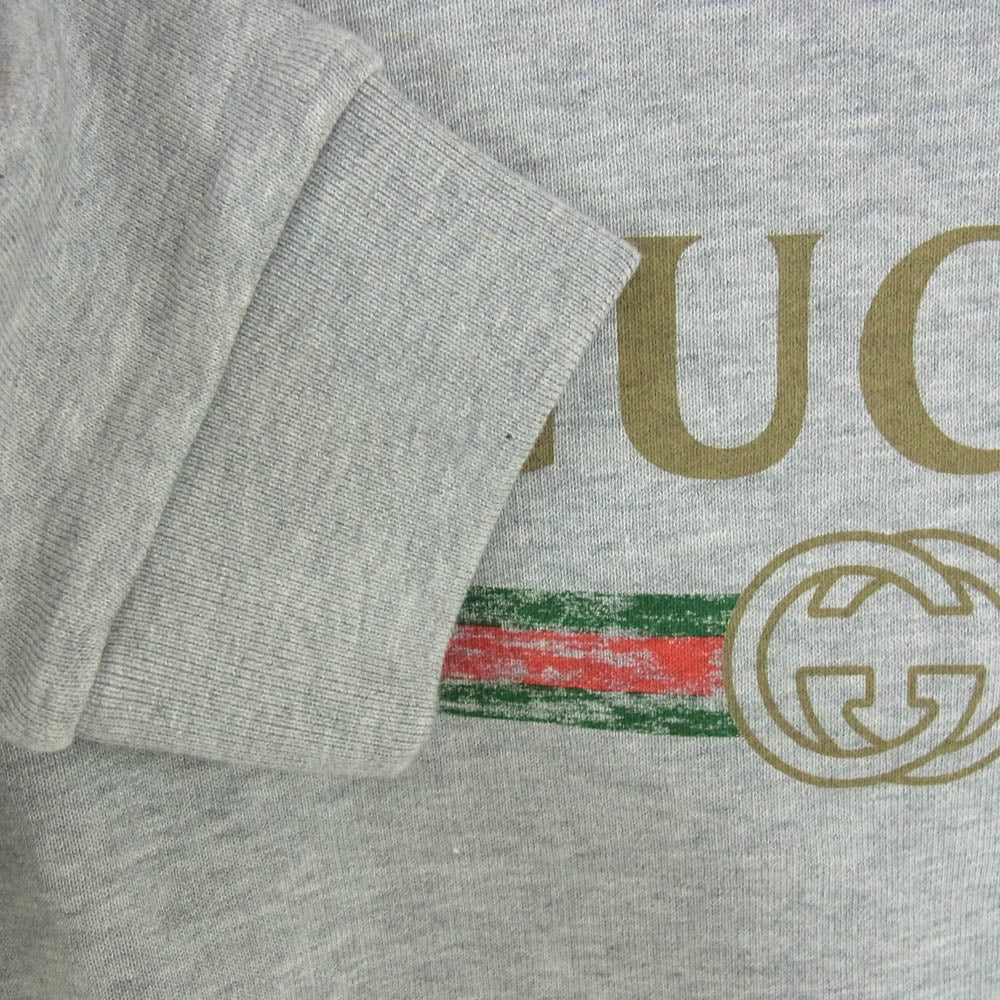 GUCCI グッチ 532484 X9O39 キッズ チルドレンズ ヴィンテージロゴ スウェット シャツ パーカー グレー系 8【極上美品】【中古】