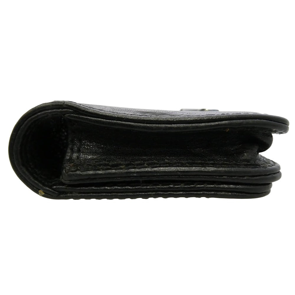 CHROME HEARTS クロムハーツ（原本無） CARD CASE グロメット付き レザー カードケース 名刺入れ ブラック系【中古】