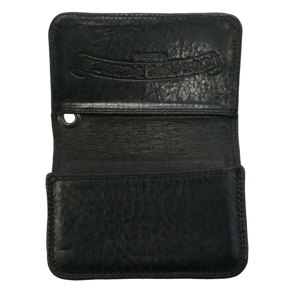 CHROME HEARTS クロムハーツ（原本無） CARD CASE グロメット付き レザー カードケース 名刺入れ ブラック系【中古】