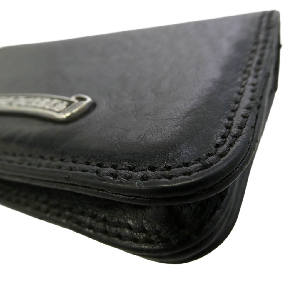CHROME HEARTS クロムハーツ（原本無） CARD CASE グロメット付き レザー カードケース 名刺入れ ブラック系【中古】