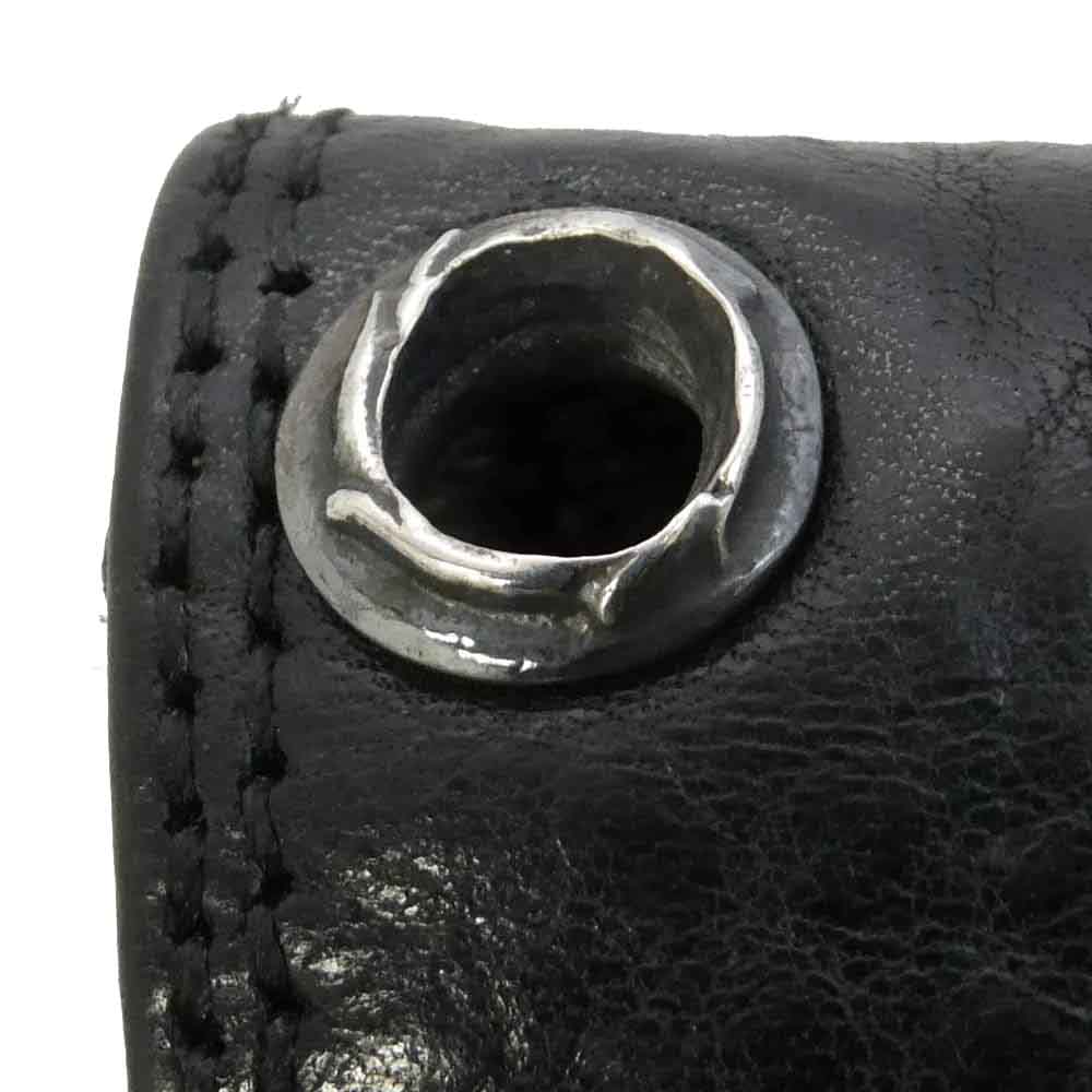 CHROME HEARTS クロムハーツ（原本無） CARD CASE グロメット付き レザー カードケース 名刺入れ ブラック系【中古】