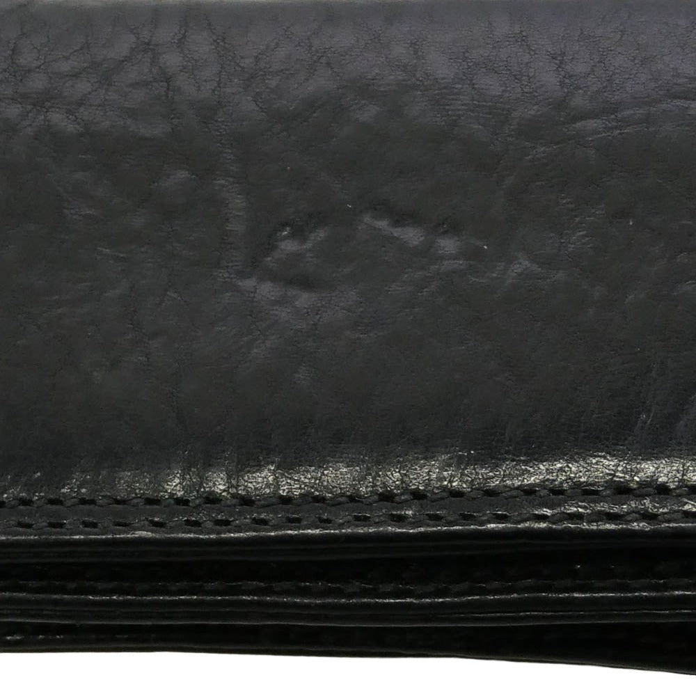 CHROME HEARTS クロムハーツ（原本無） CARD CASE グロメット付き レザー カードケース 名刺入れ ブラック系【中古】