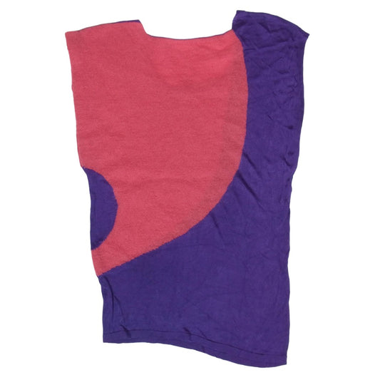 ISSEY MIYAKE イッセイミヤケ IM03KN511 モヘヤ ニット レーヨン 切替 ノースリーブ ピンク紫 2【中古】