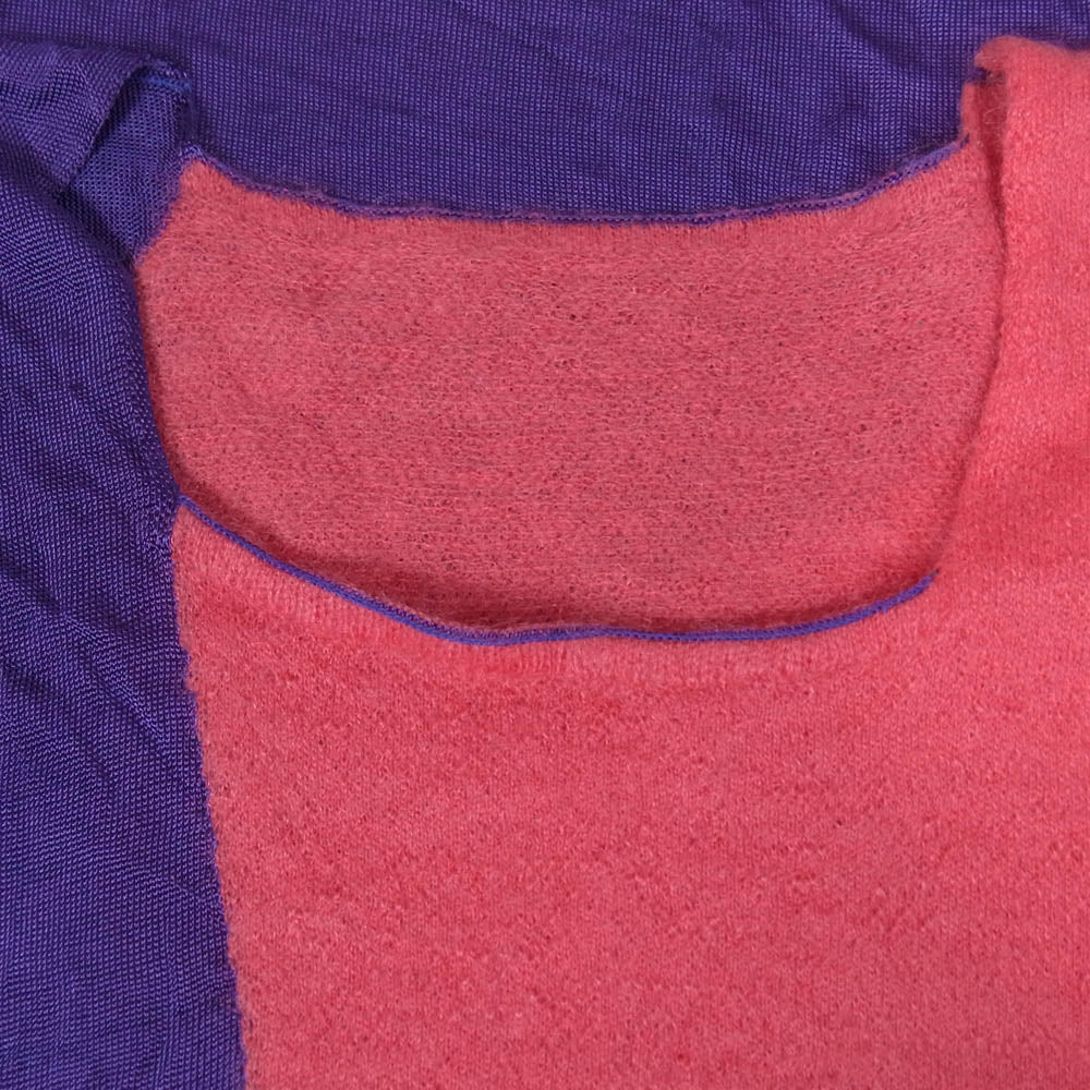 ISSEY MIYAKE イッセイミヤケ IM03KN511 モヘヤ ニット レーヨン 切替 ノースリーブ ピンク紫 2【中古】