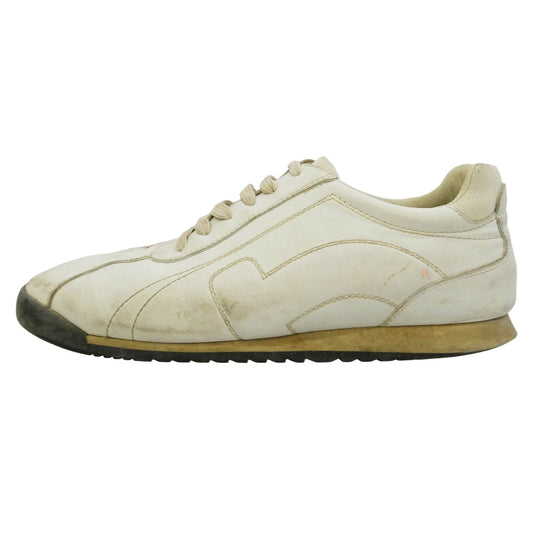 Salvatore Ferragamo サルヴァトーレフェラガモ レザー レースアップ ローカット スニーカー オフホワイト系 9【中古】