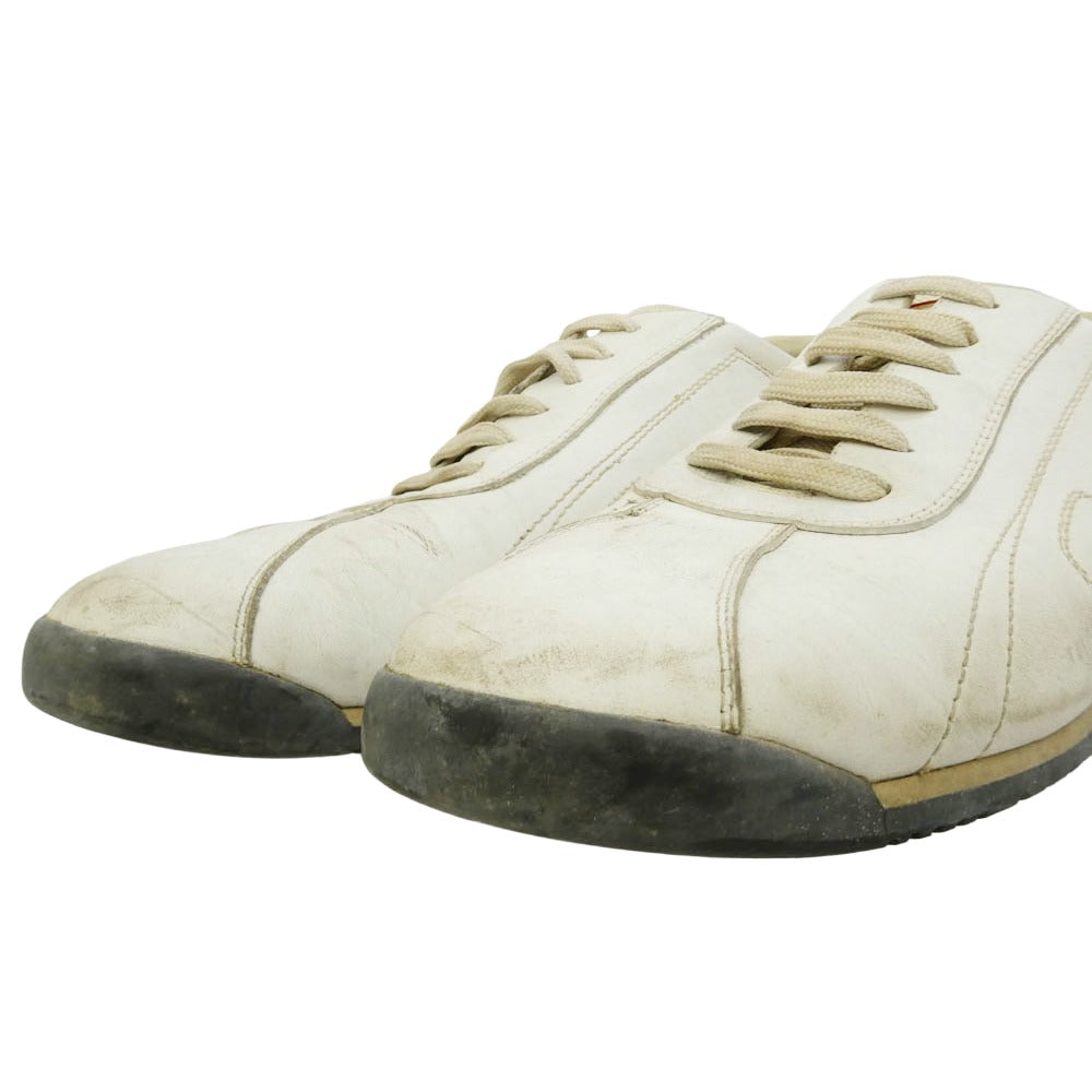 Salvatore Ferragamo サルヴァトーレフェラガモ レザー レースアップ ローカット スニーカー オフホワイト系 9【中古】