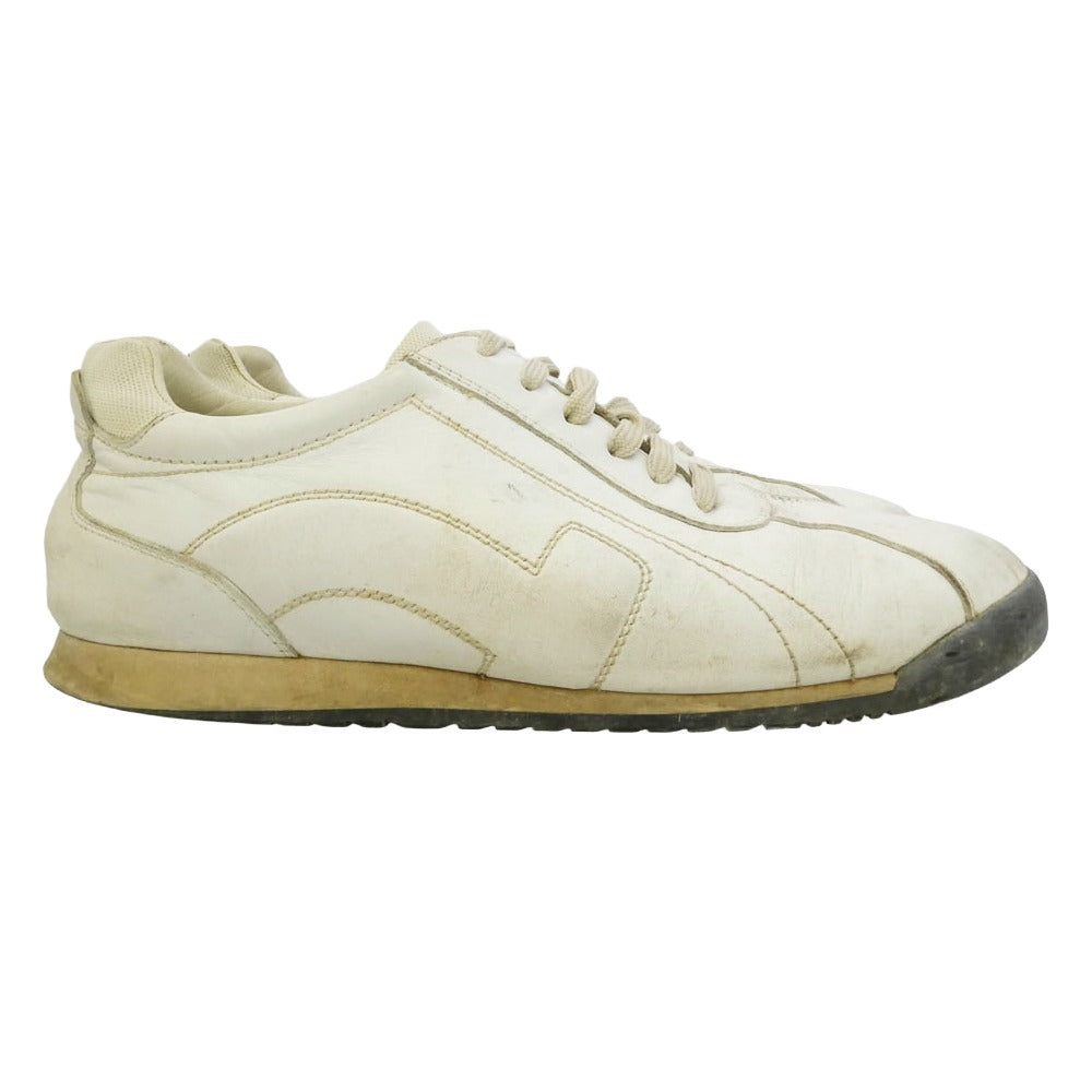 Salvatore Ferragamo サルヴァトーレフェラガモ レザー レースアップ ローカット スニーカー オフホワイト系 9【中古】