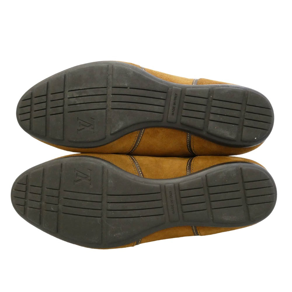 LOUIS VUITTON ルイ・ヴィトン スエード レザー ヒールロゴ ベルト ローカット スニーカー ブラウン系 8.5【中古】