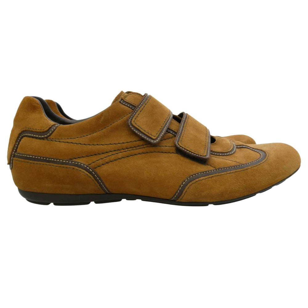LOUIS VUITTON ルイ・ヴィトン スエード レザー ヒールロゴ ベルト ローカット スニーカー ブラウン系 8.5【中古】