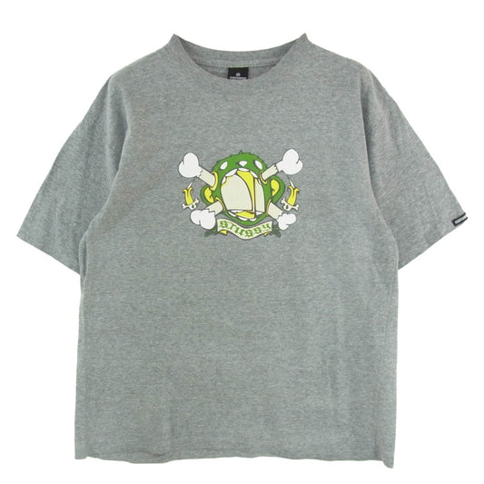 STUSSY ステューシー USA製 CUSTOMADE No3 カスタメイド クロスボーン ロゴ プリント 半袖 Ｔシャツ グレー系 サイズ表記無【中古】
