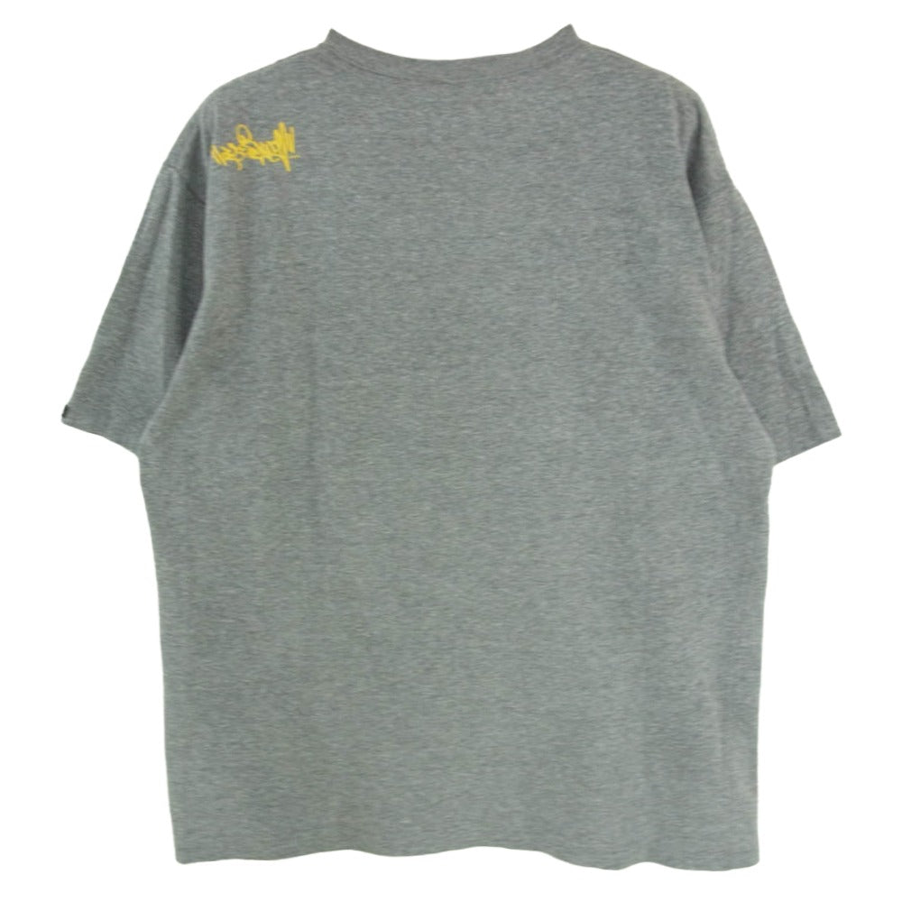 STUSSY ステューシー USA製 CUSTOMADE No3 カスタメイド クロスボーン ロゴ プリント 半袖 Ｔシャツ グレー系 サイズ表記無【中古】