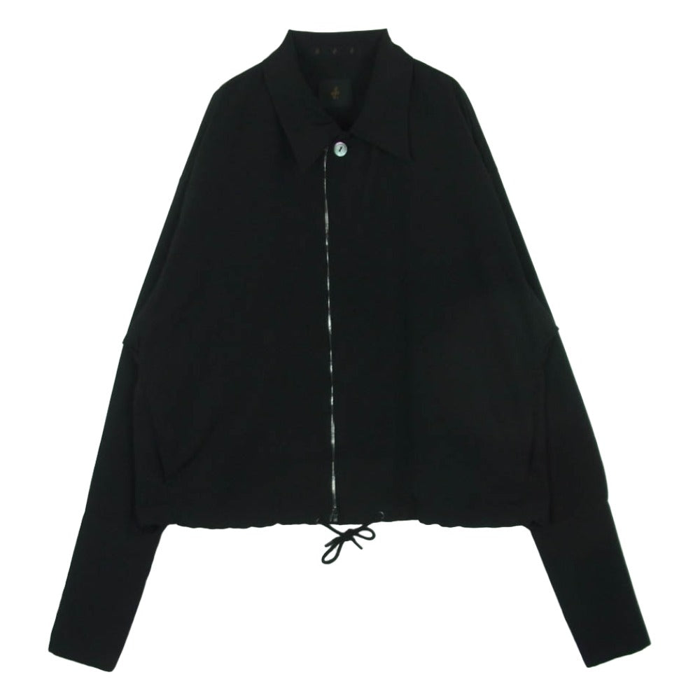 ato アトウ AM25A-S09 DOUBLE CUFFS ZIP SHIRT ダブルカフス ジップ シャツ ジャケット 日本製 ブラック系 46【中古】