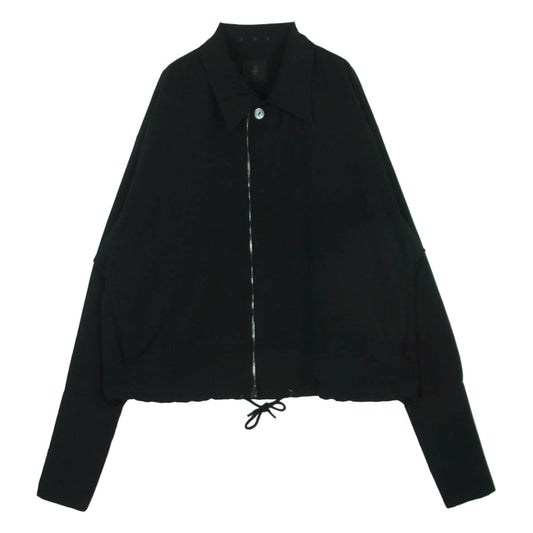 ato アトウ AM25A-S09 DOUBLE CUFFS ZIP SHIRT ダブルカフス ジップ シャツ ジャケット 日本製 ブラック系 46【中古】