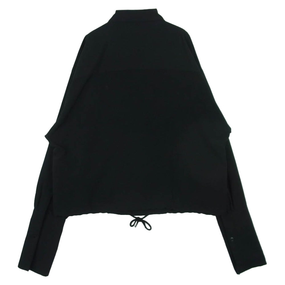 ato アトウ AM25A-S09 DOUBLE CUFFS ZIP SHIRT ダブルカフス ジップ シャツ ジャケット 日本製 ブラック系 46【中古】