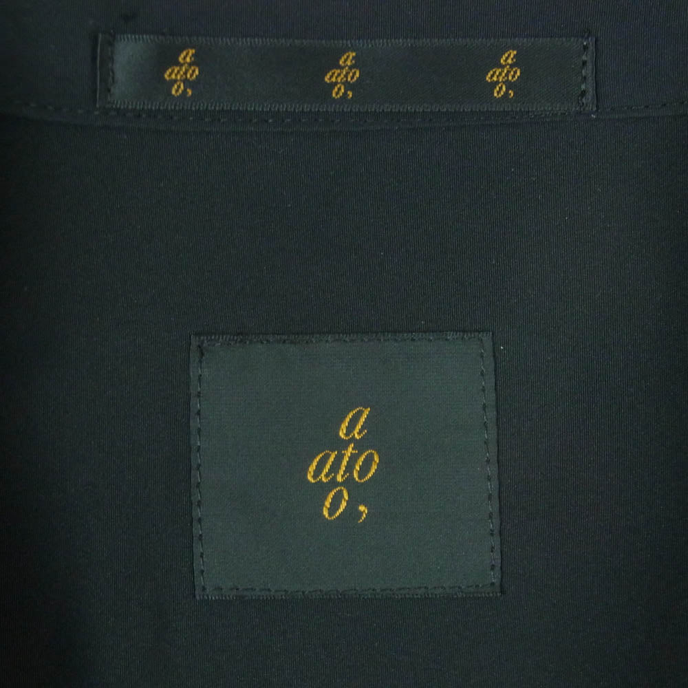 ato アトウ AM25A-S09 DOUBLE CUFFS ZIP SHIRT ダブルカフス ジップ シャツ ジャケット 日本製 ブラック系 46【中古】