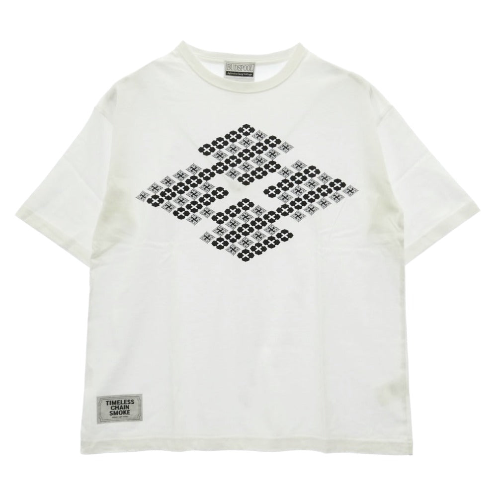 バッズプール × GAKKIN ガッキン 花罰家紋 LOGO PRINT S/S TEE プリント Tシャツ 半袖 ホワイト ホワイト系 M【新古品】【未使用】【中古】