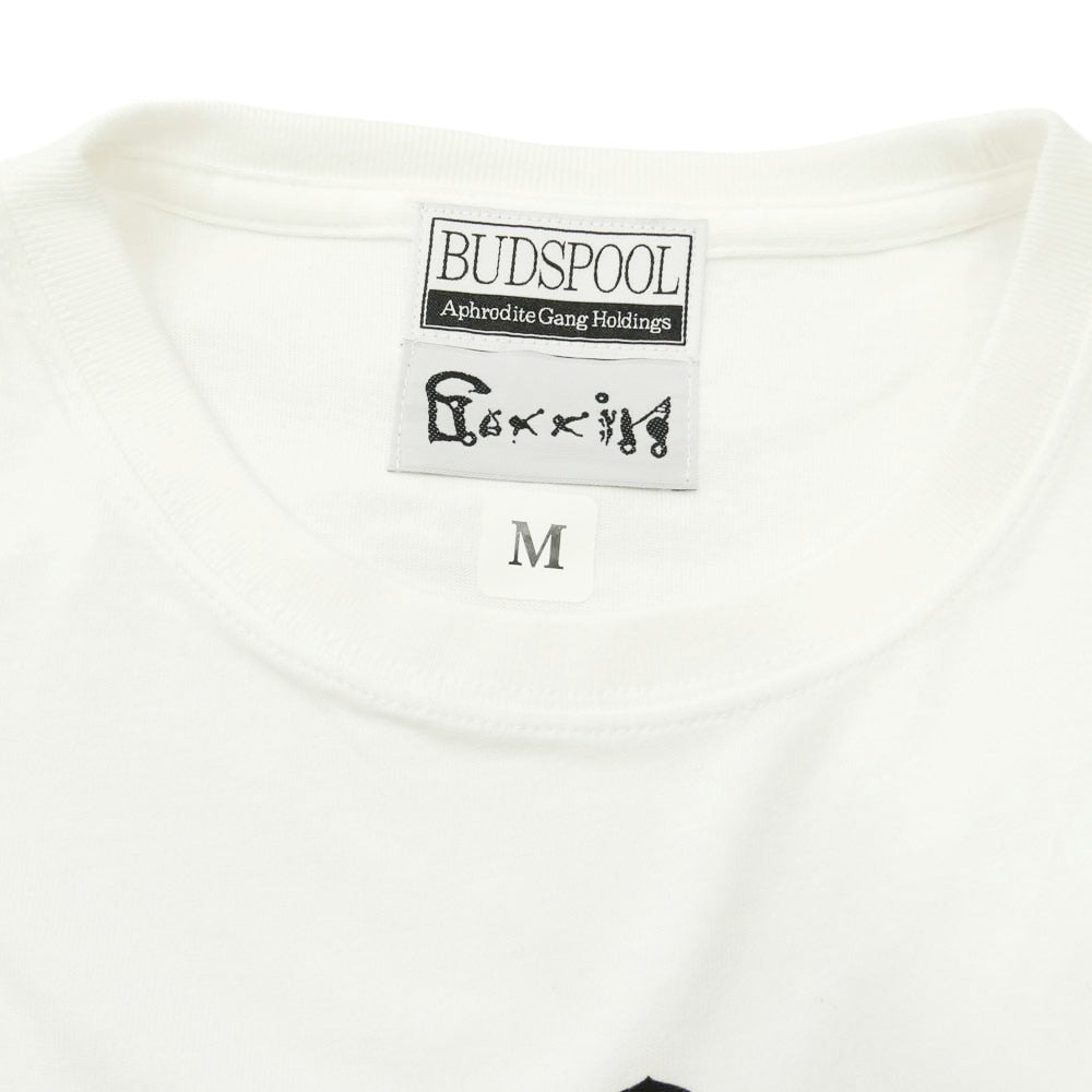 バッズプール × GAKKIN ガッキン 花罰家紋 LOGO PRINT S/S TEE プリント Tシャツ 半袖 ホワイト ホワイト系 M【新古品】【未使用】【中古】