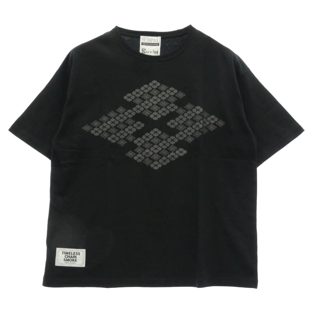 バッズプール × GAKKIN ガッキン 花罰家紋 LOGO PRINT S/S TEE プリント Tシャツ 半袖 ブラック ブラック系 M【新古品】【未使用】【中古】
