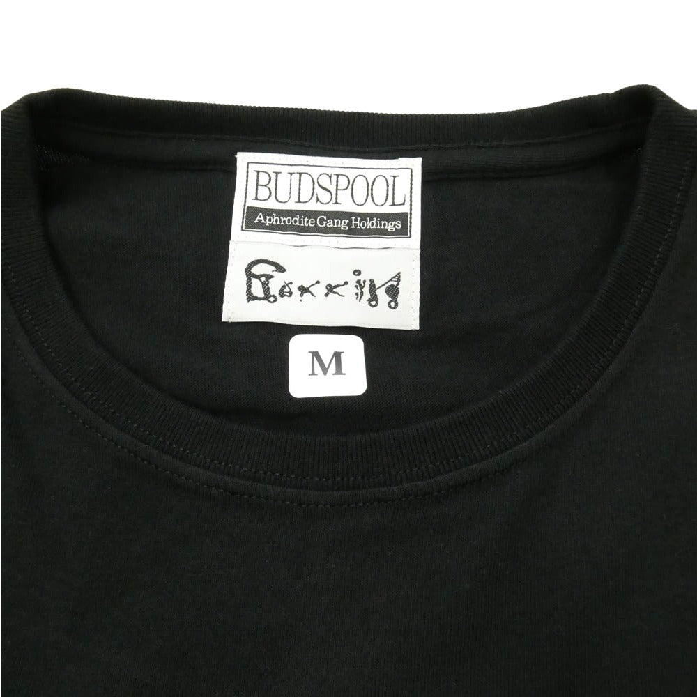 バッズプール × GAKKIN ガッキン 花罰家紋 LOGO PRINT S/S TEE プリント Tシャツ 半袖 ブラック ブラック系 M【新古品】【未使用】【中古】