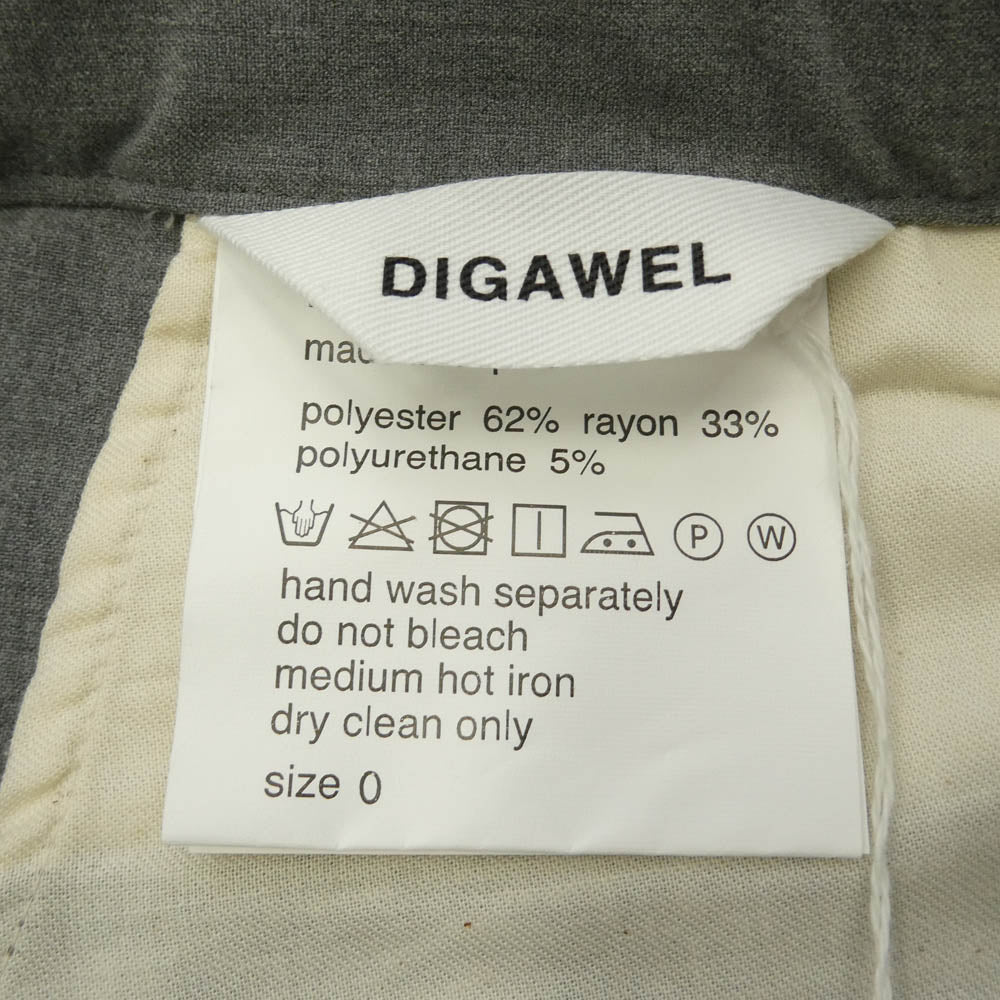 ディガウェル DWR0A026 裾マジックテープ ワイド スラックス パンツ グレー系【新古品】【未使用】【中古】
