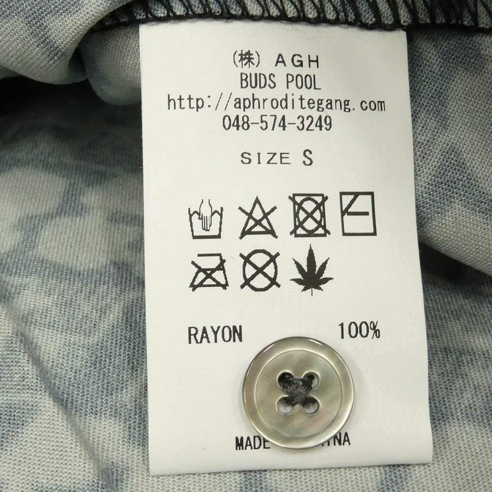 バッズプール × GAKKIN ガッキン 花罰 総柄 PATTERN S/S Shirt シャツ 長袖 ブラック系 グレー系 S【極上美品】【中古】